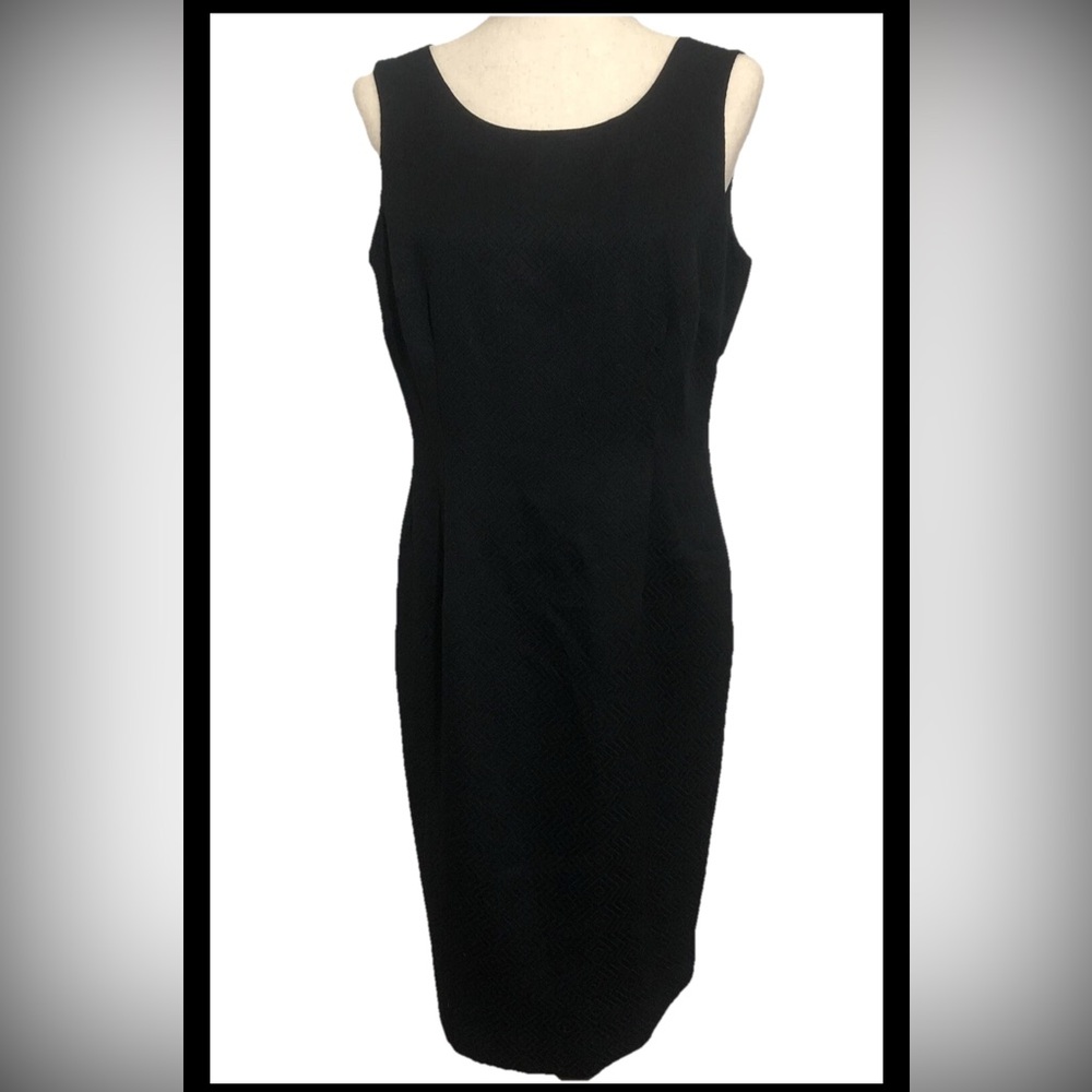 Kasper Black Midi Dress with Timeless Elegance classic office business size 8
